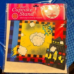 Superheroes cupcake stand and cupcake toppers